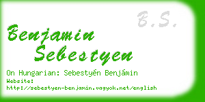 benjamin sebestyen business card